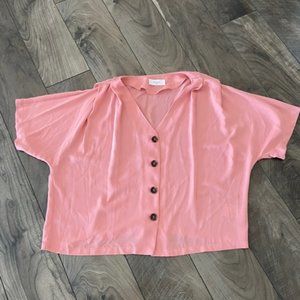 Short Sleeve Blouse with Buttons